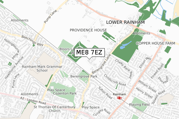 ME8 7EZ map - small scale - OS Open Zoomstack (Ordnance Survey)