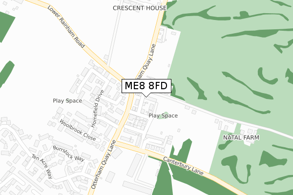 ME8 8FD map - large scale - OS Open Zoomstack (Ordnance Survey)
