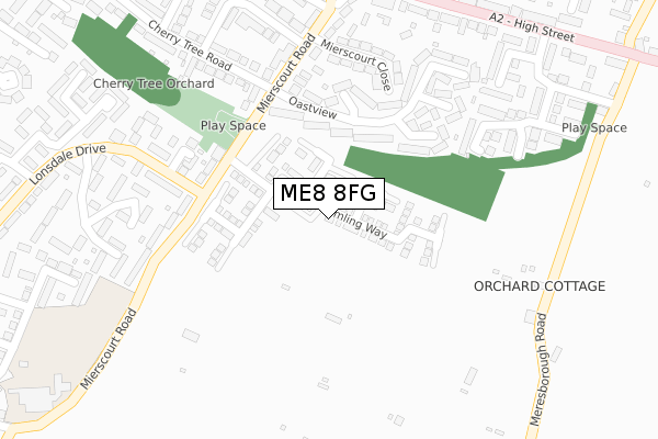 ME8 8FG map - large scale - OS Open Zoomstack (Ordnance Survey)