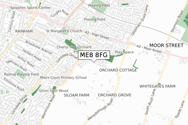 ME8 8FG map - small scale - OS Open Zoomstack (Ordnance Survey)