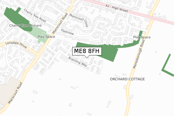 ME8 8FH map - large scale - OS Open Zoomstack (Ordnance Survey) ME8 8FH map - large scale - OS Open Zoomstack (Ordnance Survey)