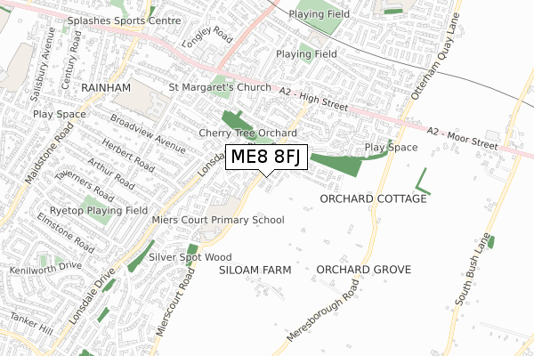 ME8 8FJ map - small scale - OS Open Zoomstack (Ordnance Survey)