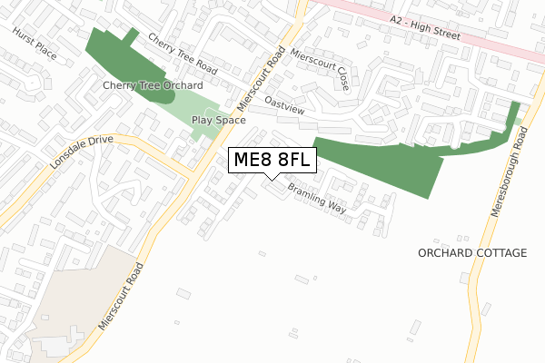 ME8 8FL map - large scale - OS Open Zoomstack (Ordnance Survey)