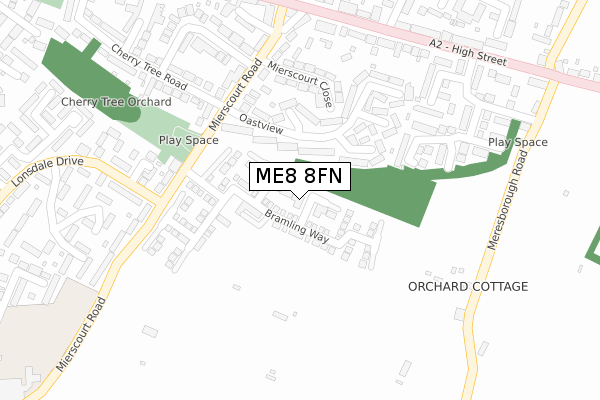 ME8 8FN map - large scale - OS Open Zoomstack (Ordnance Survey)