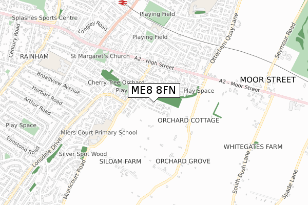 ME8 8FN map - small scale - OS Open Zoomstack (Ordnance Survey)