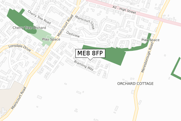 ME8 8FP map - large scale - OS Open Zoomstack (Ordnance Survey)