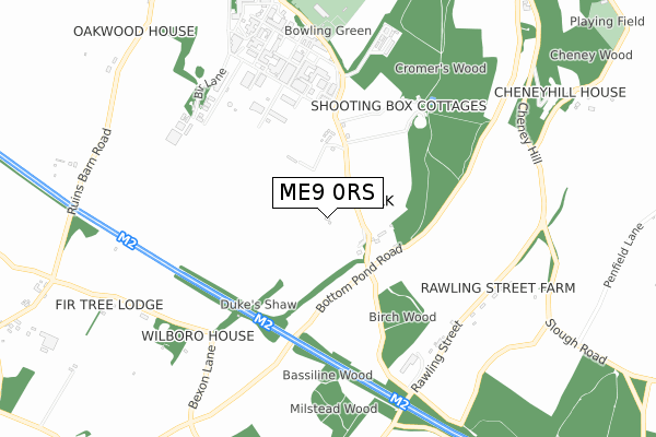 ME9 0RS map - small scale - OS Open Zoomstack (Ordnance Survey)