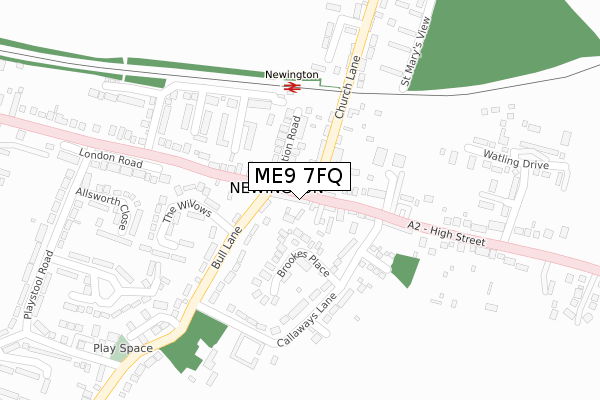 ME9 7FQ map - large scale - OS Open Zoomstack (Ordnance Survey)