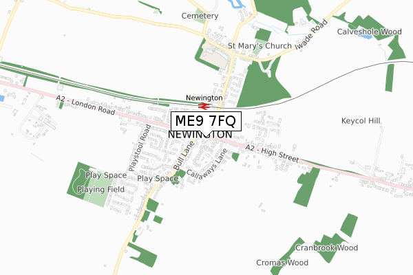 ME9 7FQ map - small scale - OS Open Zoomstack (Ordnance Survey)