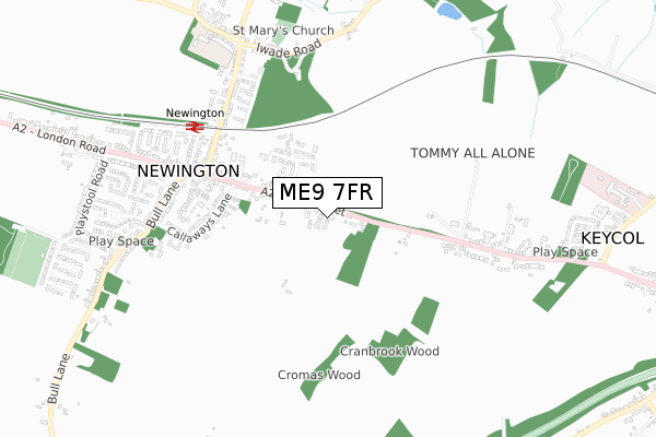 ME9 7FR map - small scale - OS Open Zoomstack (Ordnance Survey)