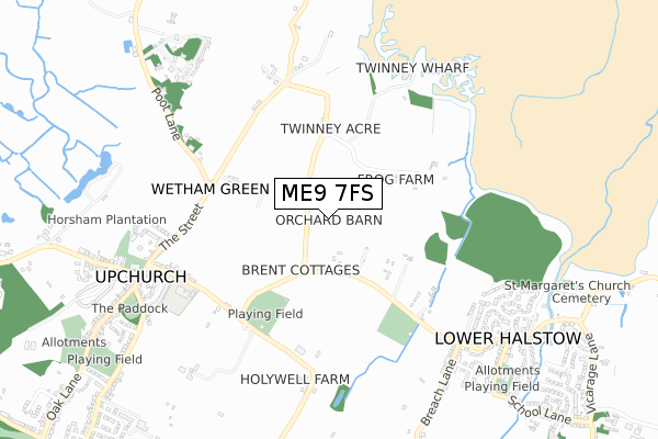 ME9 7FS map - small scale - OS Open Zoomstack (Ordnance Survey)