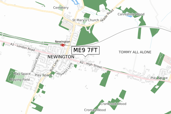 ME9 7FT map - small scale - OS Open Zoomstack (Ordnance Survey)