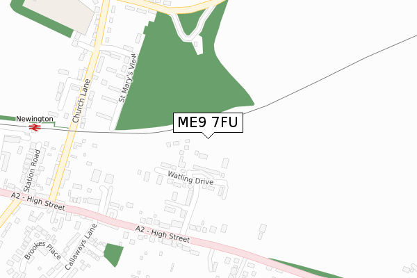 ME9 7FU map - large scale - OS Open Zoomstack (Ordnance Survey)