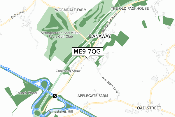 ME9 7QG map - small scale - OS Open Zoomstack (Ordnance Survey)