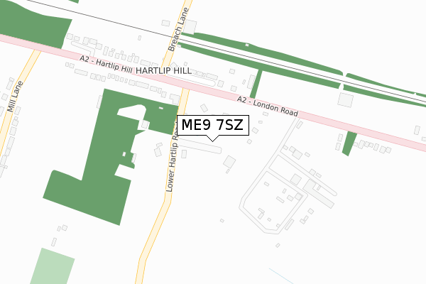 ME9 7SZ map - large scale - OS Open Zoomstack (Ordnance Survey)