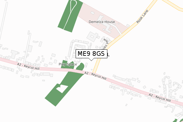 ME9 8GS map - large scale - OS Open Zoomstack (Ordnance Survey)