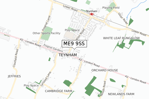 ME9 9SS map - small scale - OS Open Zoomstack (Ordnance Survey)