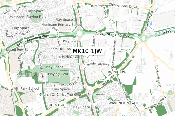 MK10 1JW map - small scale - OS Open Zoomstack (Ordnance Survey) MK10 1JW map - small scale - OS Open Zoomstack (Ordnance Survey)