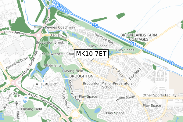 MK10 7ET map - small scale - OS Open Zoomstack (Ordnance Survey) MK10 7ET map - small scale - OS Open Zoomstack (Ordnance Survey)