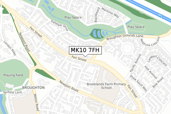 MK10 7FH map - large scale - OS Open Zoomstack (Ordnance Survey)