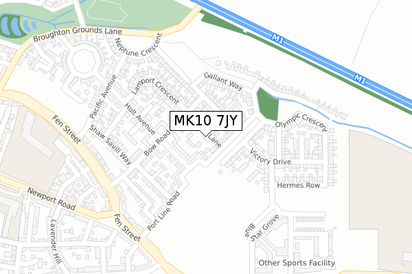 MK10 7JY map - large scale - OS Open Zoomstack (Ordnance Survey) MK10 7JY map - large scale - OS Open Zoomstack (Ordnance Survey)