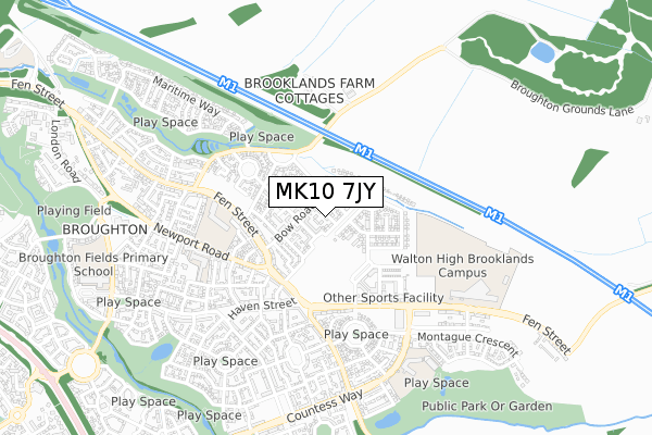 MK10 7JY map - small scale - OS Open Zoomstack (Ordnance Survey) MK10 7JY map - small scale - OS Open Zoomstack (Ordnance Survey)