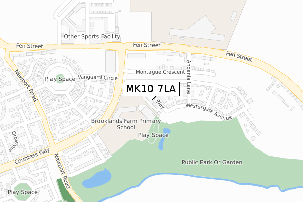 MK10 7LA map - large scale - OS Open Zoomstack (Ordnance Survey)