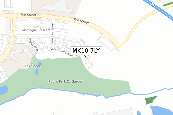 MK10 7LY map - large scale - OS Open Zoomstack (Ordnance Survey)