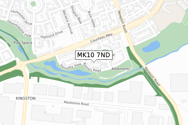 MK10 7ND map - large scale - OS Open Zoomstack (Ordnance Survey)