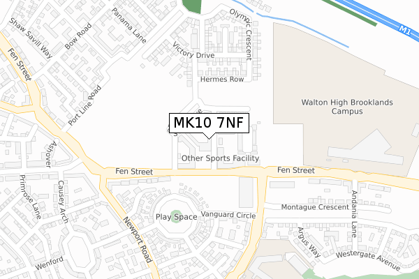 MK10 7NF map - large scale - OS Open Zoomstack (Ordnance Survey)