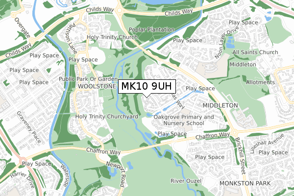 MK10 9UH map - small scale - OS Open Zoomstack (Ordnance Survey) MK10 9UH map - small scale - OS Open Zoomstack (Ordnance Survey)