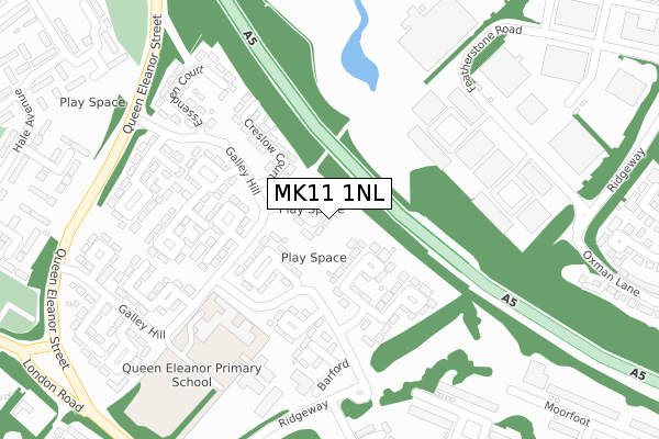 MK11 1NL map - large scale - OS Open Zoomstack (Ordnance Survey)