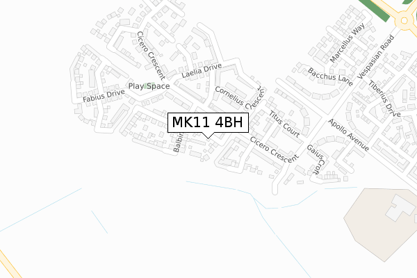 MK11 4BH map - large scale - OS Open Zoomstack (Ordnance Survey) MK11 4BH map - large scale - OS Open Zoomstack (Ordnance Survey)