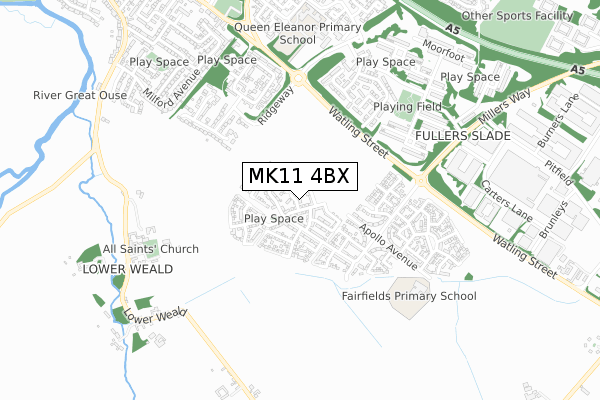 MK11 4BX map - small scale - OS Open Zoomstack (Ordnance Survey) MK11 4BX map - small scale - OS Open Zoomstack (Ordnance Survey)
