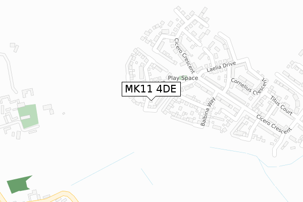MK11 4DE map - large scale - OS Open Zoomstack (Ordnance Survey)