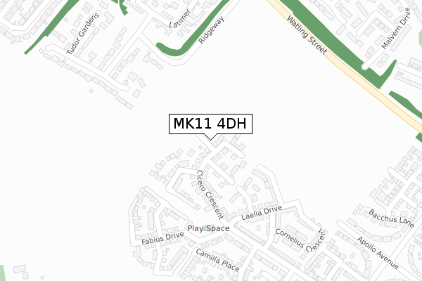 MK11 4DH map - large scale - OS Open Zoomstack (Ordnance Survey) MK11 4DH map - large scale - OS Open Zoomstack (Ordnance Survey)