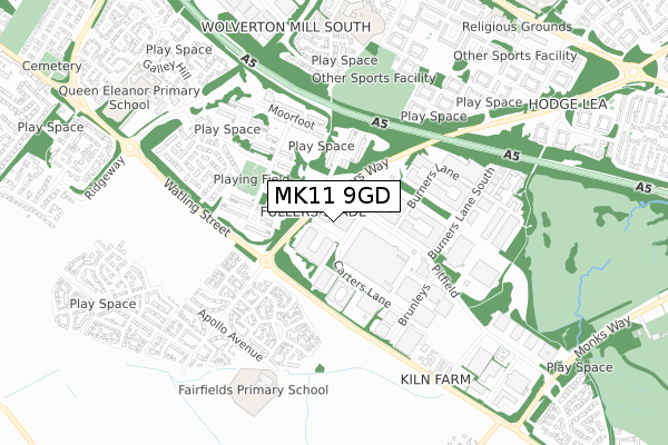 MK11 9GD map - small scale - OS Open Zoomstack (Ordnance Survey) MK11 9GD map - small scale - OS Open Zoomstack (Ordnance Survey)