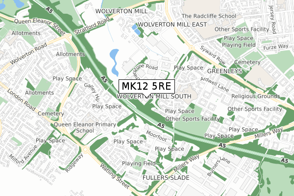 MK12 5RE map - small scale - OS Open Zoomstack (Ordnance Survey) MK12 5RE map - small scale - OS Open Zoomstack (Ordnance Survey)