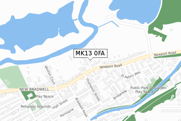 MK13 0FA map - large scale - OS Open Zoomstack (Ordnance Survey) MK13 0FA map - large scale - OS Open Zoomstack (Ordnance Survey)
