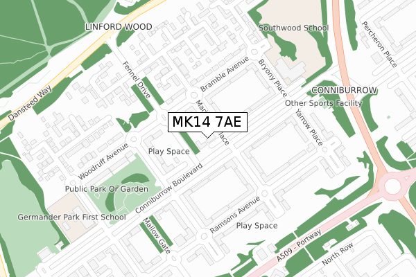 MK14 7AE map - large scale - OS Open Zoomstack (Ordnance Survey) MK14 7AE map - large scale - OS Open Zoomstack (Ordnance Survey)