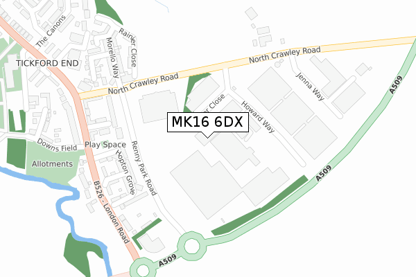 MK16 6DX map - large scale - OS Open Zoomstack (Ordnance Survey) MK16 6DX map - large scale - OS Open Zoomstack (Ordnance Survey)