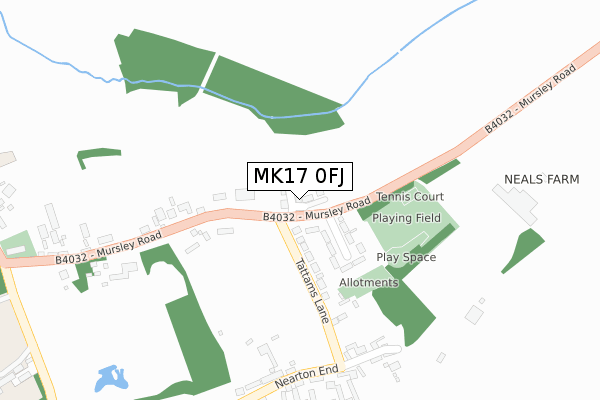MK17 0FJ map - large scale - OS Open Zoomstack (Ordnance Survey)