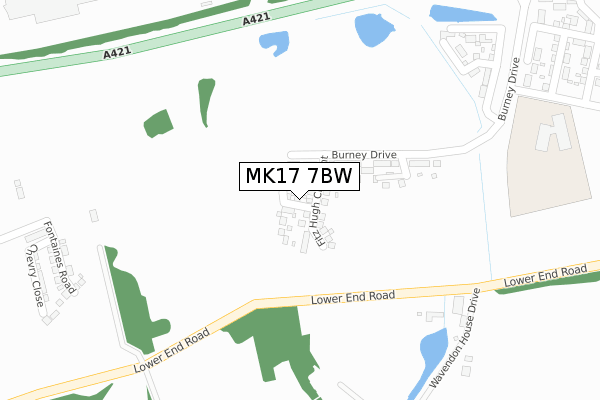 MK17 7BW map - large scale - OS Open Zoomstack (Ordnance Survey)