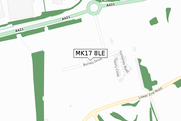 MK17 8LE map - large scale - OS Open Zoomstack (Ordnance Survey)