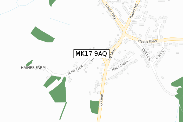 MK17 9AQ map - large scale - OS Open Zoomstack (Ordnance Survey)
