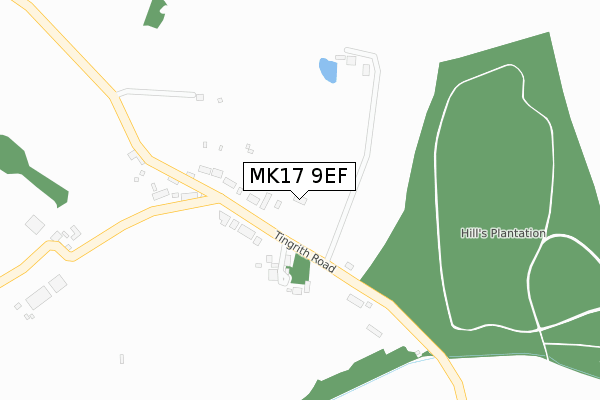 MK17 9EF map - large scale - OS Open Zoomstack (Ordnance Survey)