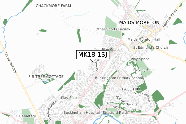 MK18 1SJ map - small scale - OS Open Zoomstack (Ordnance Survey) MK18 1SJ map - small scale - OS Open Zoomstack (Ordnance Survey)