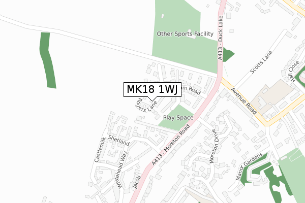 MK18 1WJ map - large scale - OS Open Zoomstack (Ordnance Survey) MK18 1WJ map - large scale - OS Open Zoomstack (Ordnance Survey)
