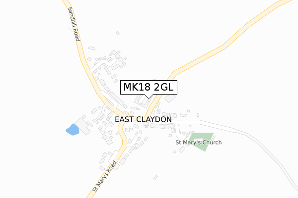 MK18 2GL map - large scale - OS Open Zoomstack (Ordnance Survey)