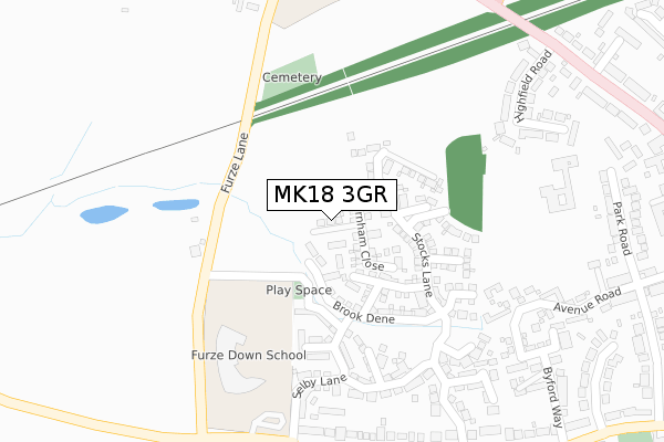 MK18 3GR map - large scale - OS Open Zoomstack (Ordnance Survey) MK18 3GR map - large scale - OS Open Zoomstack (Ordnance Survey)